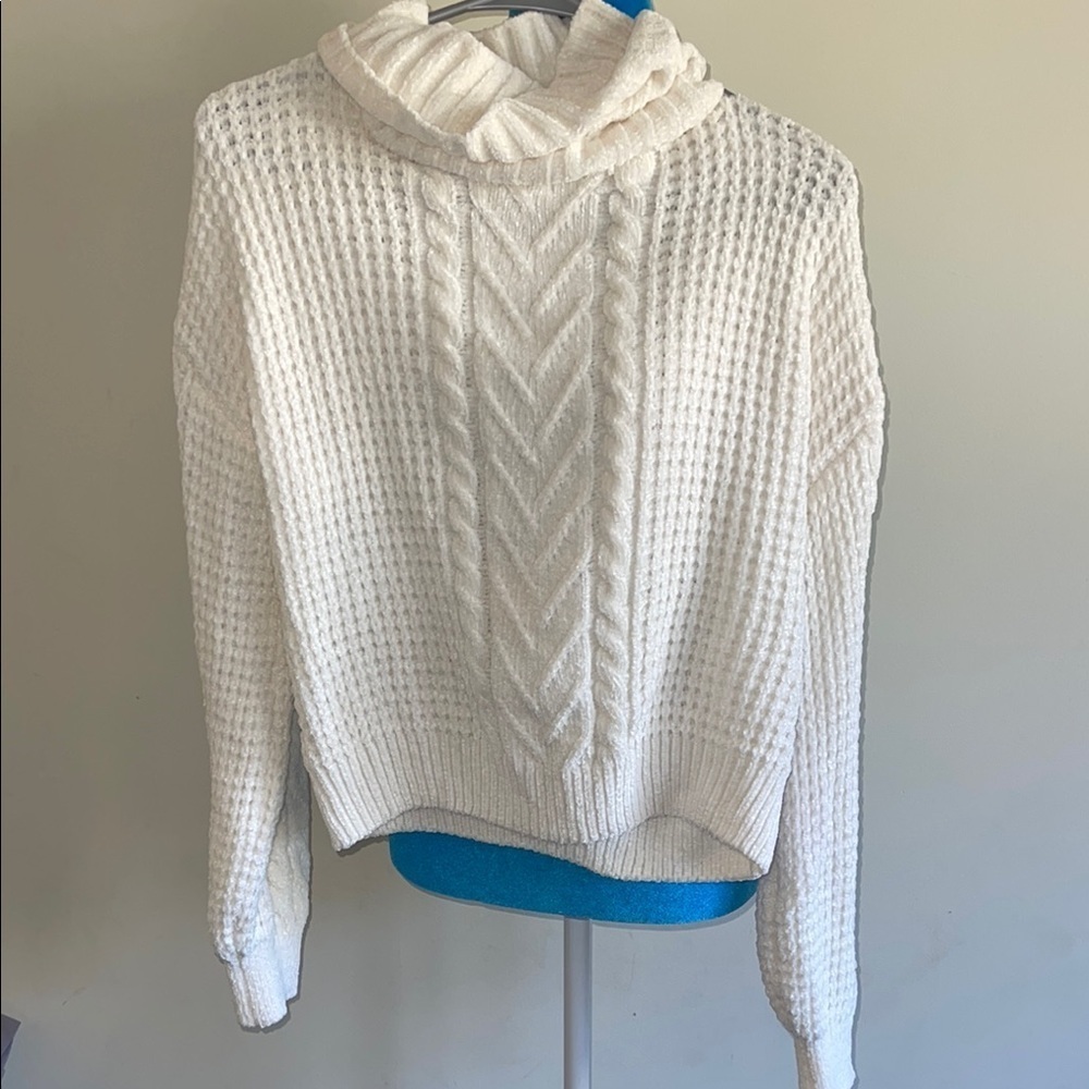 Hippie Rose white Cowl Neck Sweater
